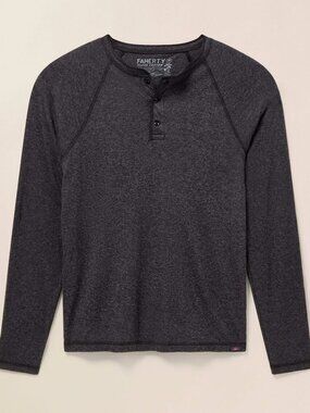 Faherty Men's Cloud Long Sleeve Henley Charcoal Heather Size L  NWT